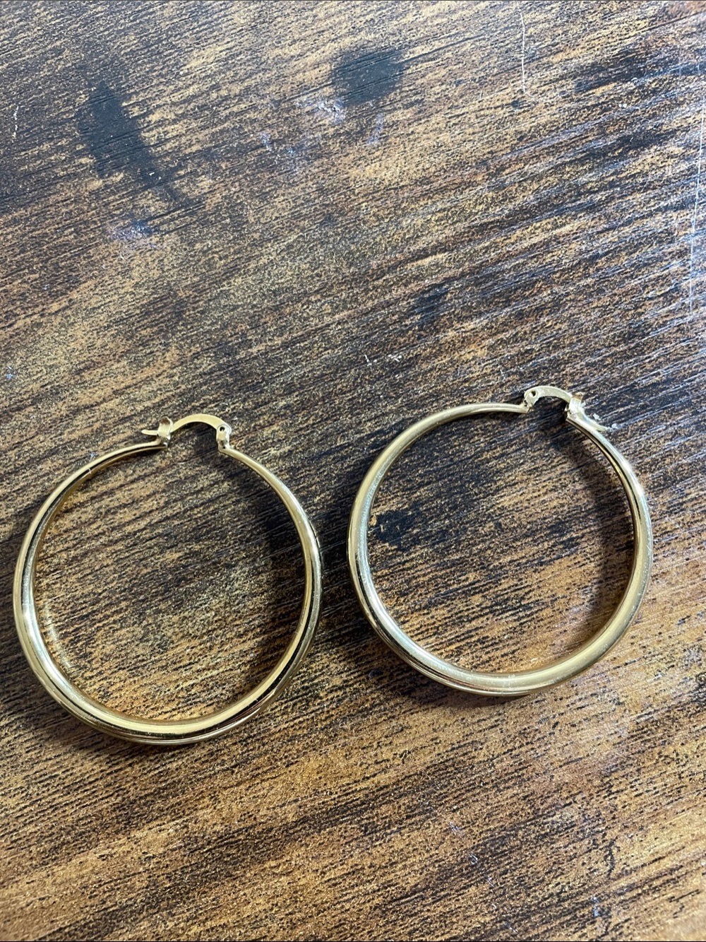 Polished Gold Double-Band Hoop Earrings for Women